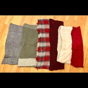 Lot of 6 Scarves Holiday Colors-Most are Infinity